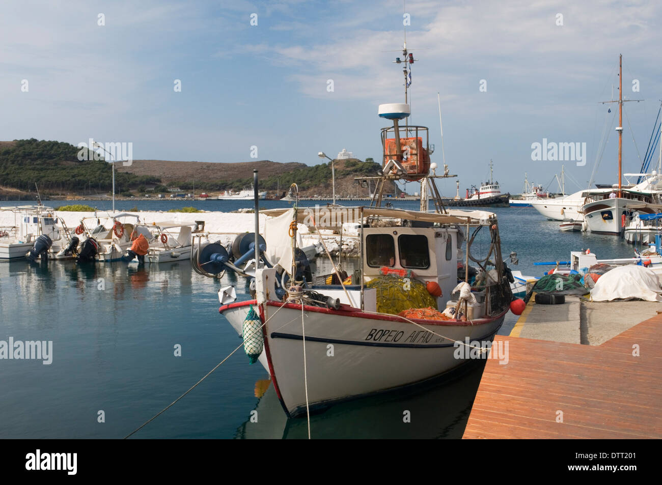 Le port de Myrina, Limnos Island, Grèce Banque D'Images