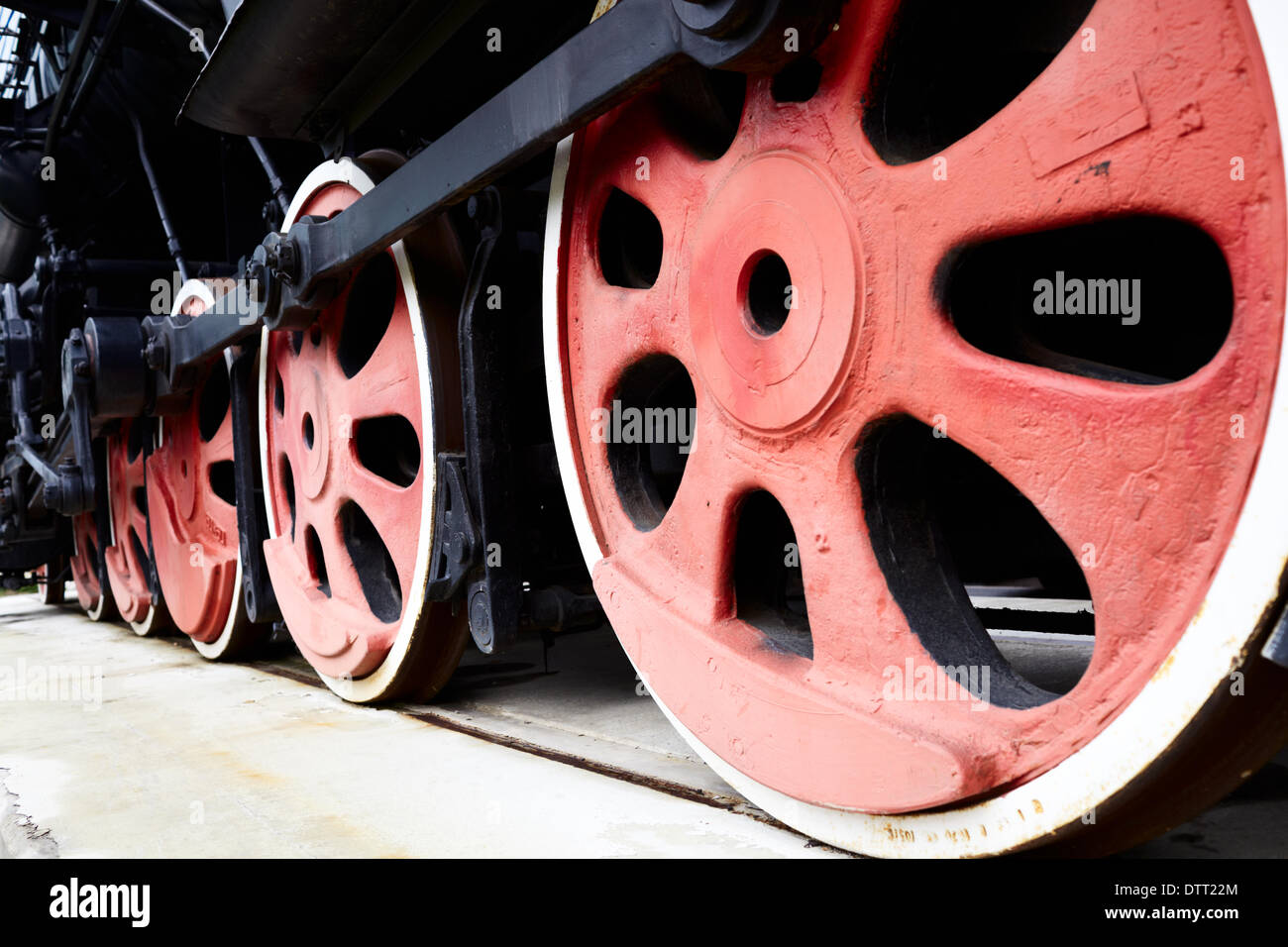 Les roues du train à vapeur vieux Banque D'Images
