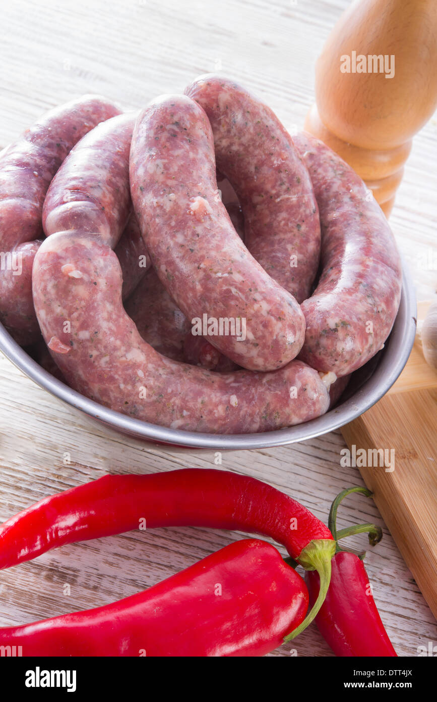 Saucisson cuit maison Banque D'Images