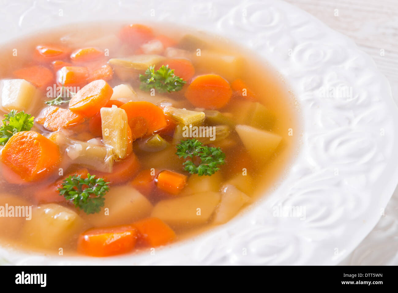 Soupe de carottes avec ressort Banque D'Images