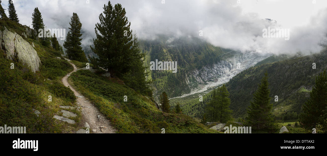 Sentier à Mt Blanc, Suisse Banque D'Images
