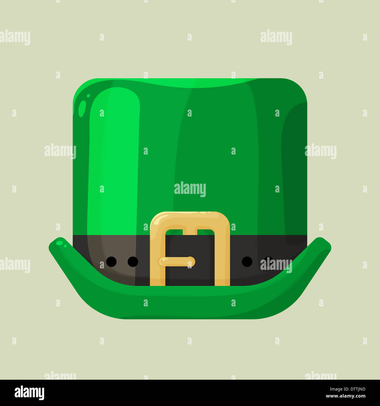 Lutin vert chapeau avec une boucle Banque D'Images