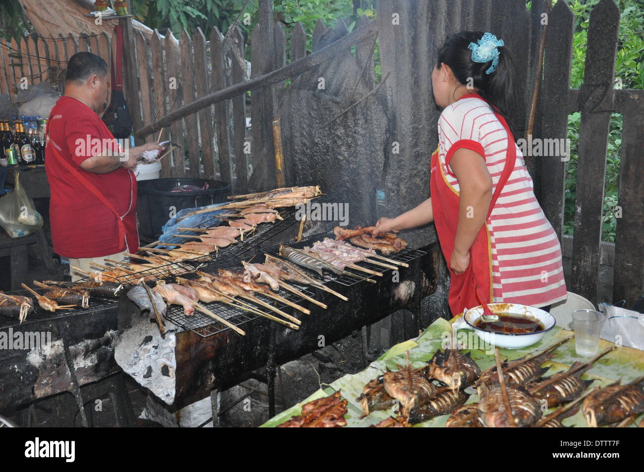 Marché de nuit à Luang Prabang, Laos Banque D'Images