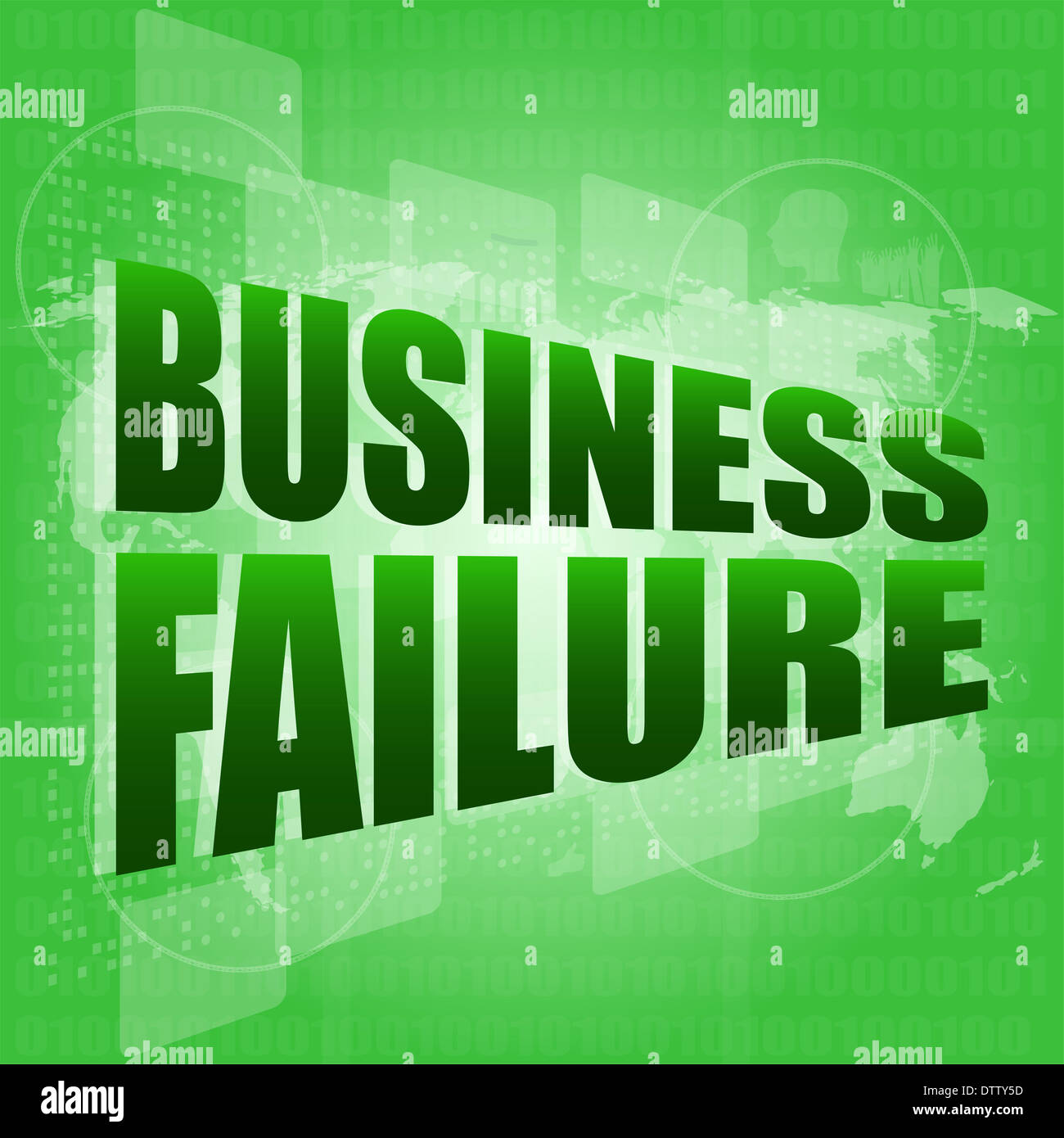 L'échec de l'entreprise sur l'écran tactile numérique Banque D'Images