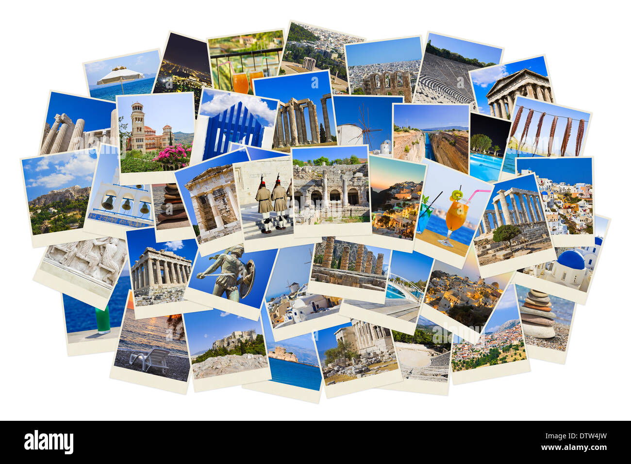 Pile de photos de voyage en Grèce Banque D'Images