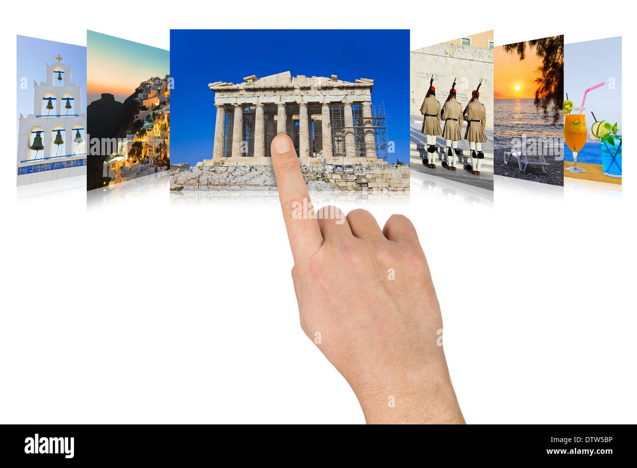 Défilement des images de voyage Grèce main Banque D'Images