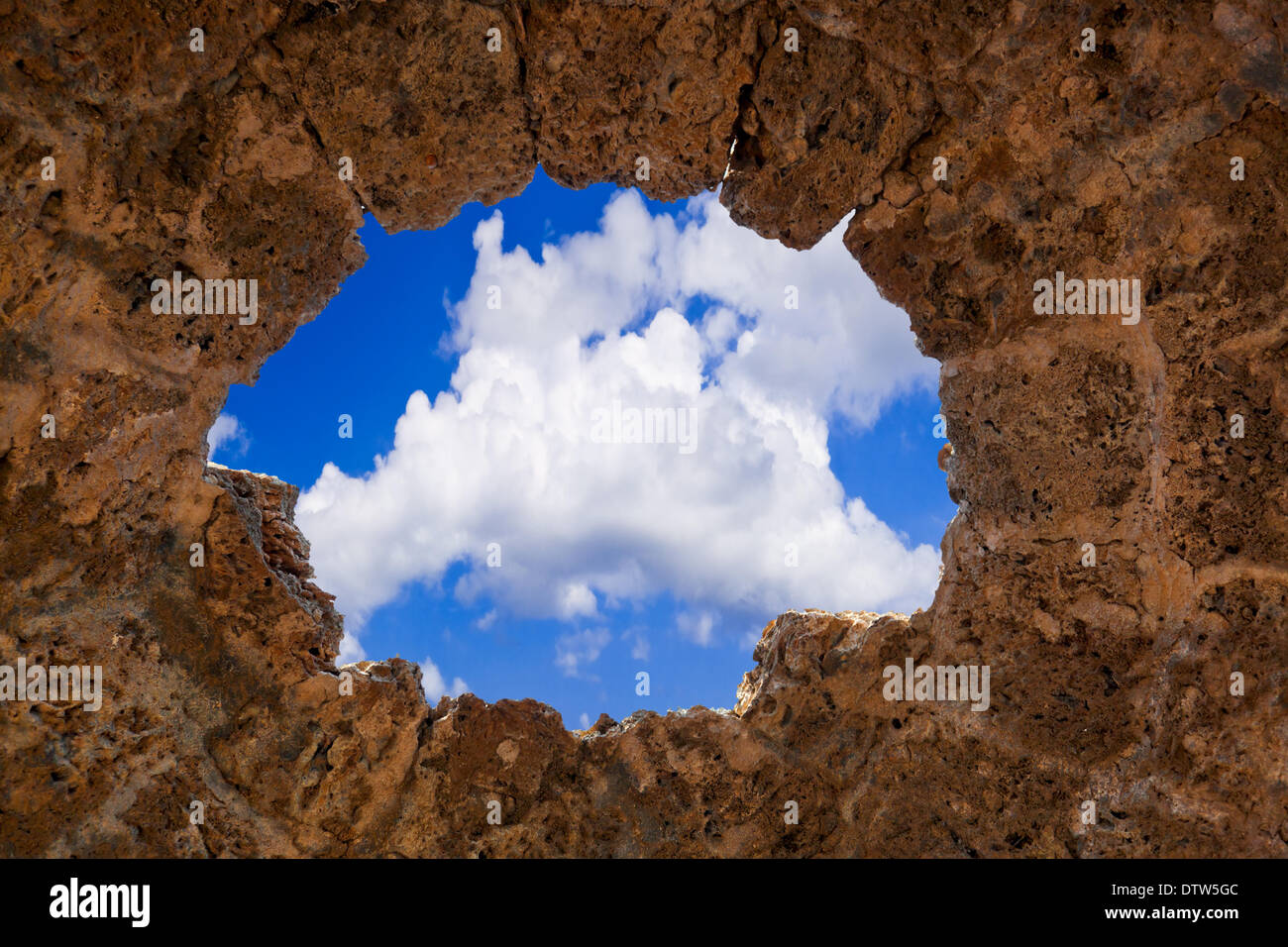 Dans le trou de la pierre du ciel Banque D'Images