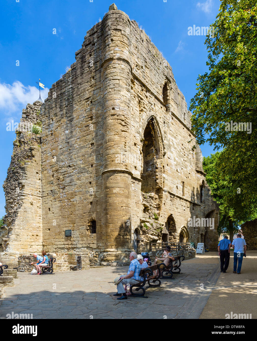 Les ruines de château de Knaresborough, Knaresborough, North Yorkshire, England, UK Banque D'Images