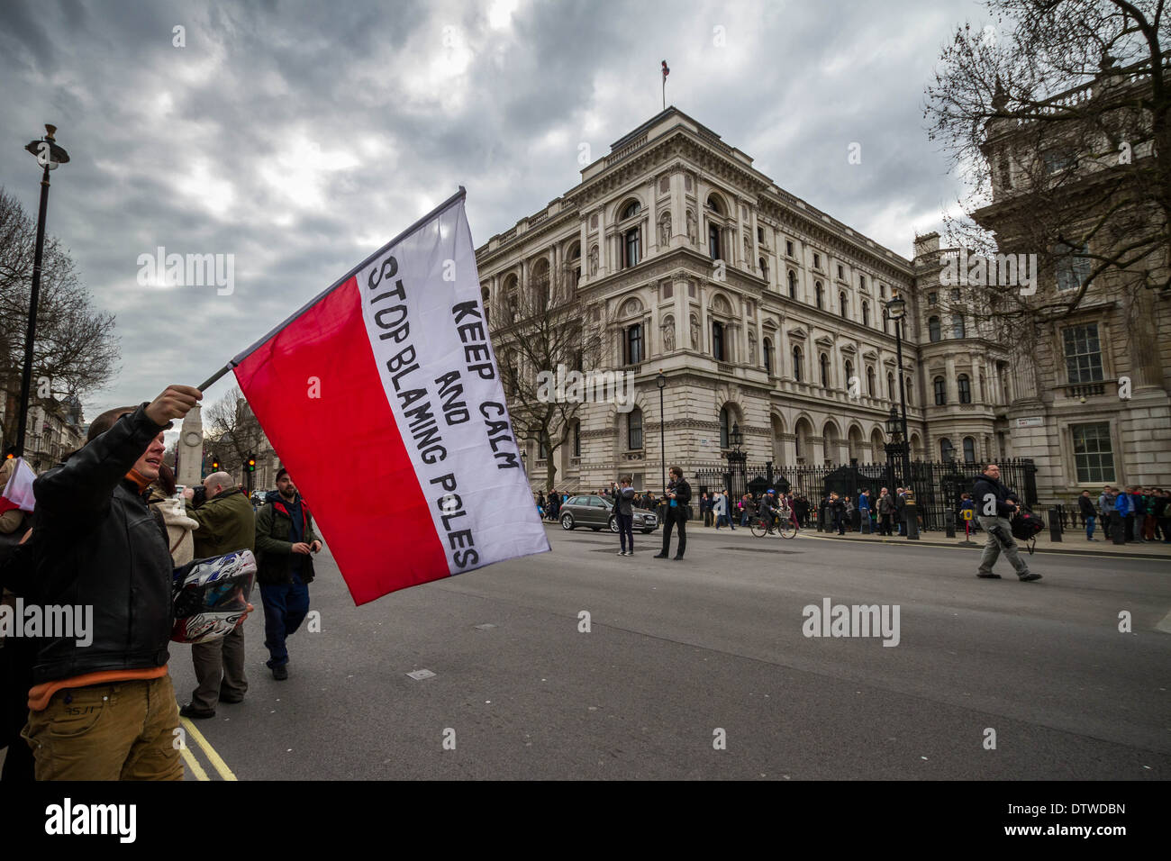 Manifestation contre la discrimination des Polonais à Londres et au Royaume-Uni Banque D'Images