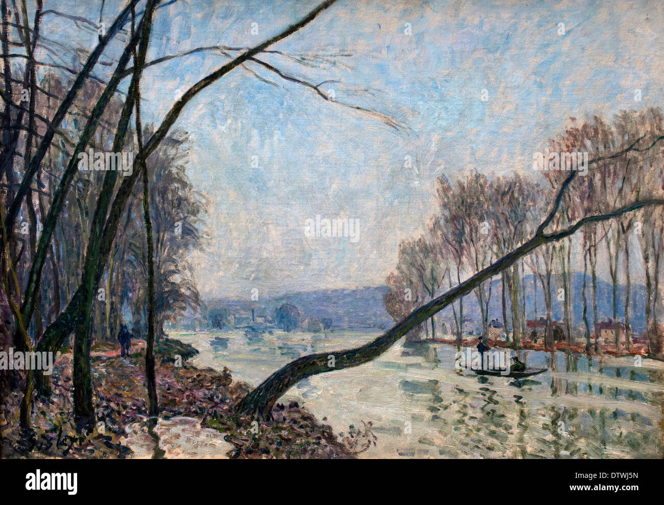 Bord de la Seine à l'automne 1876 Alfred Sisley 1839 - 1899 France impressionnistes français / anglais Banque D'Images