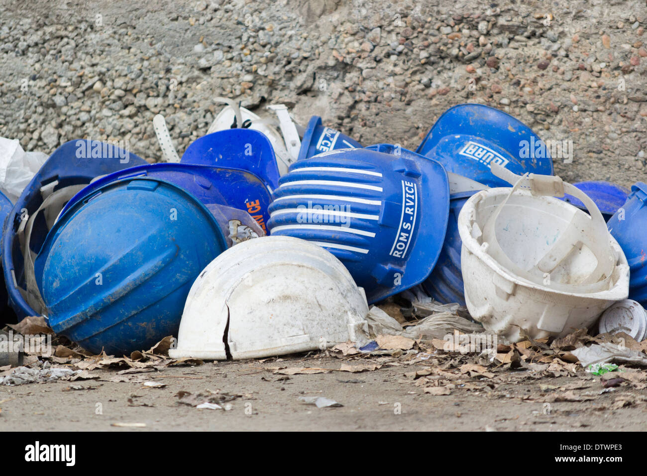 Utilisé casques bleus Banque D'Images