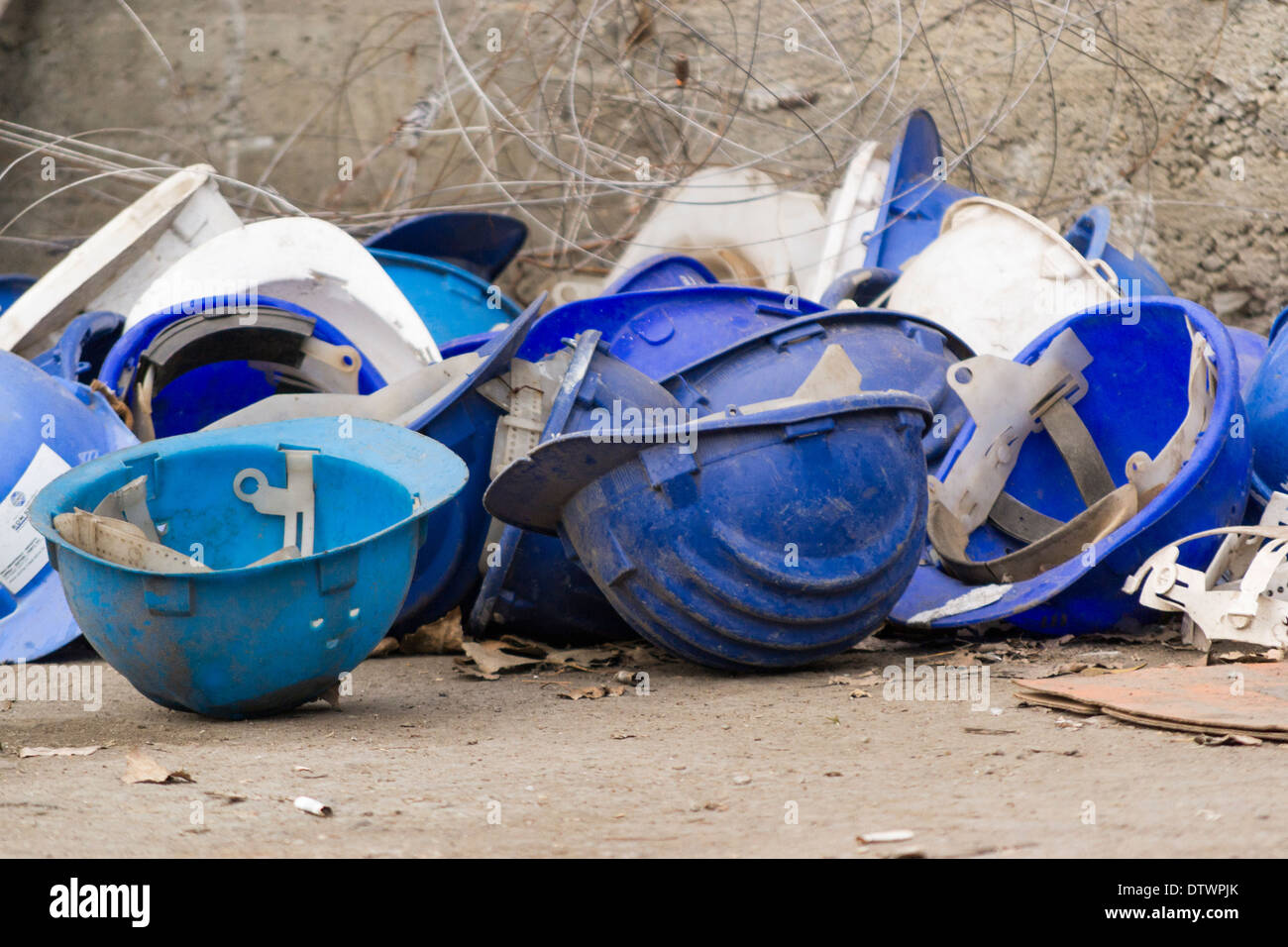 Utilisé casques bleus Banque D'Images