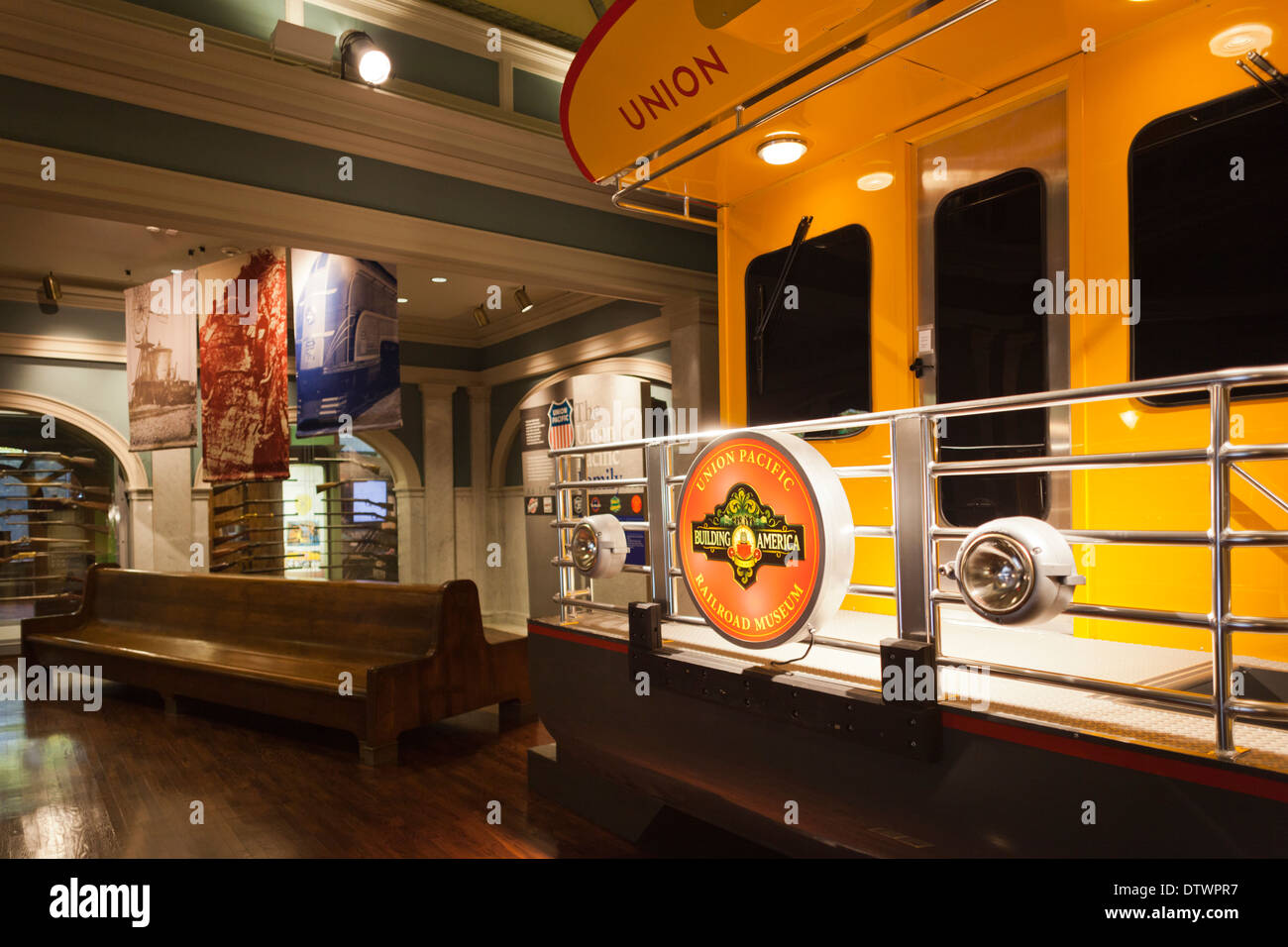 USA (Iowa), Council Bluffs, Union Pacific Railroad Museum interior Banque D'Images