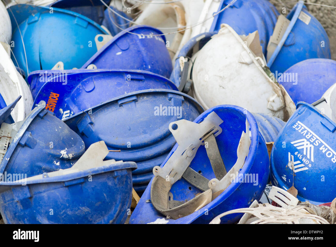 Utilisé casques bleus Banque D'Images