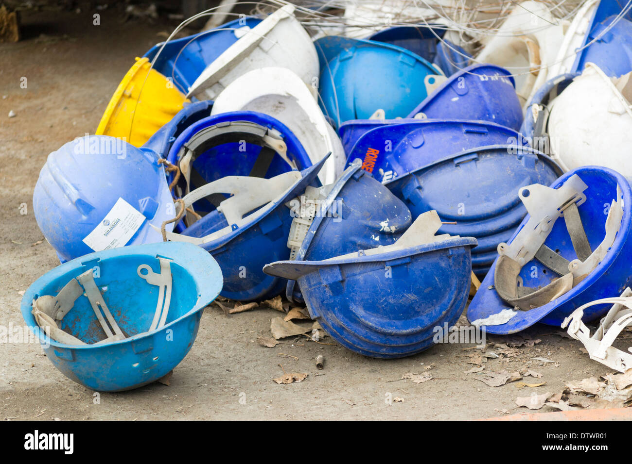 Utilisé casques bleus Banque D'Images