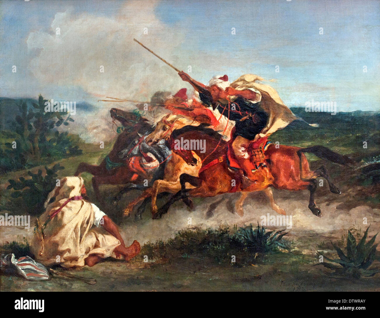 Cheval Arabe Arabian Fantasy Ferdinand Victor Eugène Delacroix 1798 - 1863 France Banque D'Images