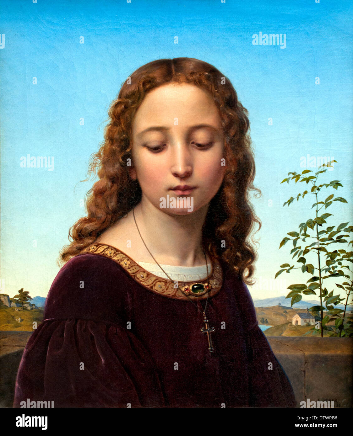 Portrait of a young woman 1825 Ernst Deger 1809-1885 Allemagne Allemagne Banque D'Images