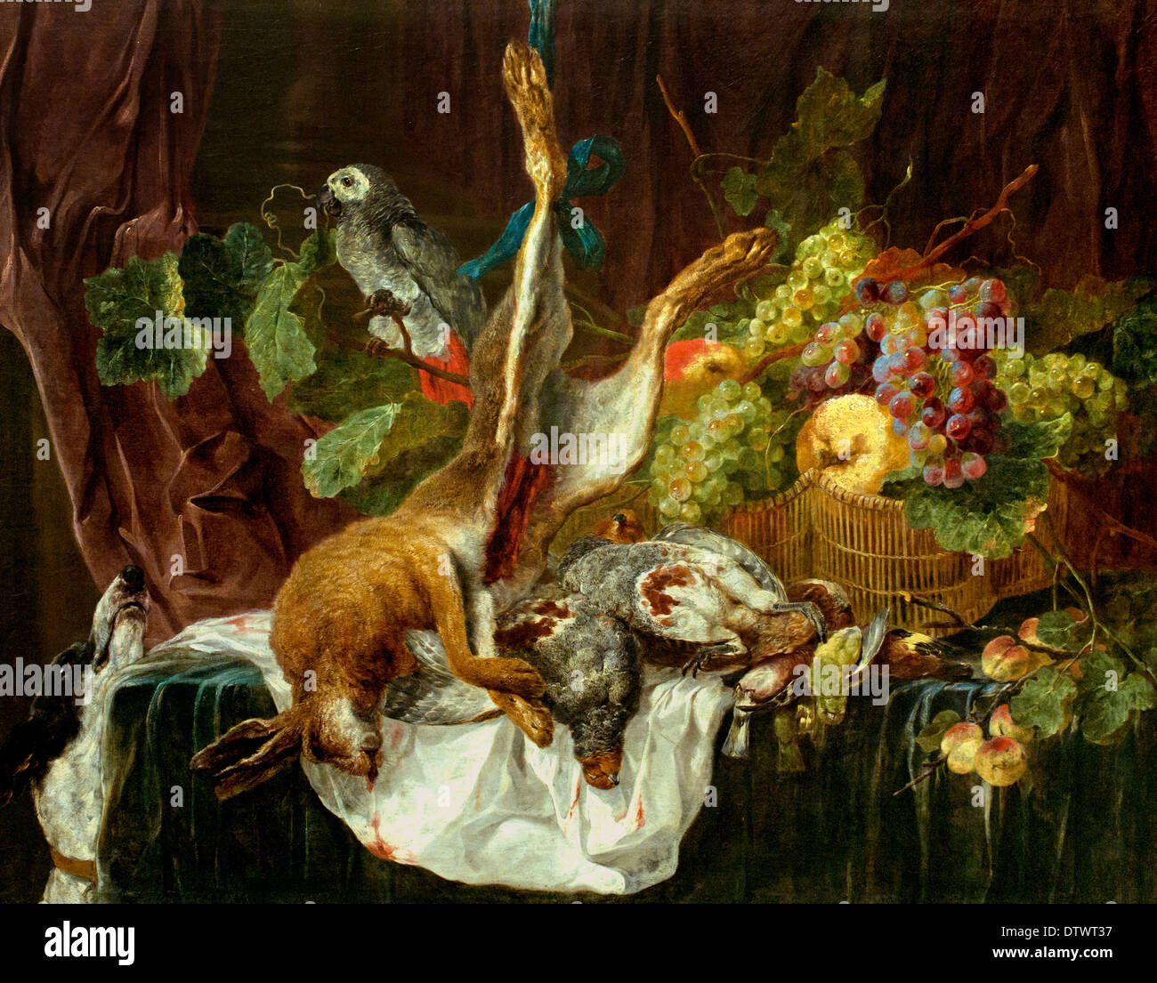 La chasse Nature morte avec perroquet Jan Fyt 1611 - 1661 Belgique belge flamande Banque D'Images