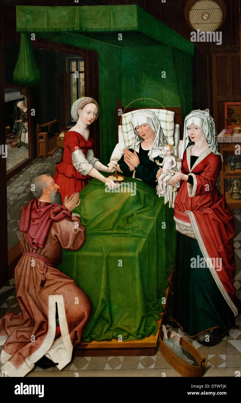 Naissance de Marie 1489 Maître de Lichtenthaler aile Marie Allemand Allemagne Banque D'Images