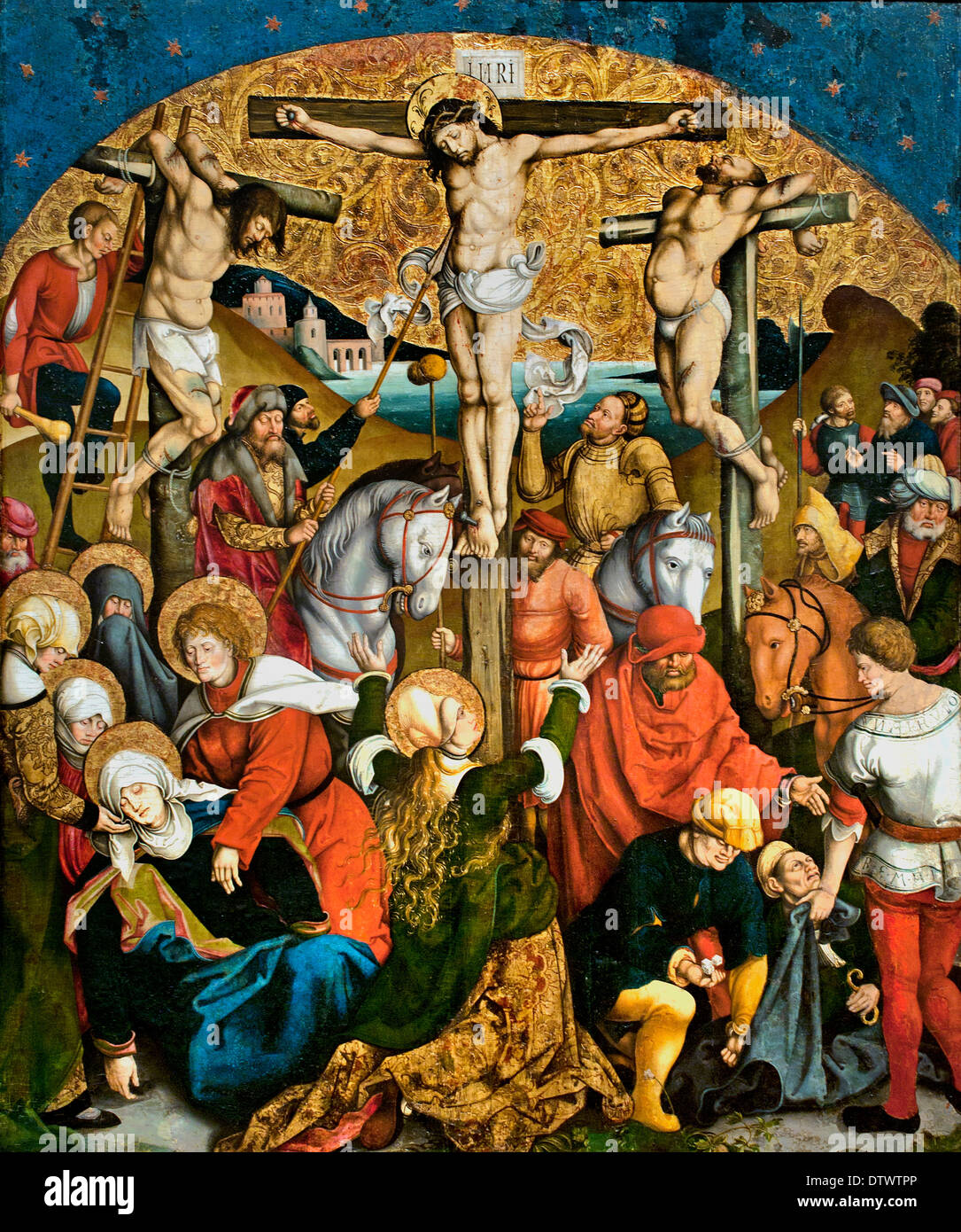 La Crucifixion 1515 Maître de Sigmaringen - Meister von Sigmaringen Allemand Allemagne Banque D'Images