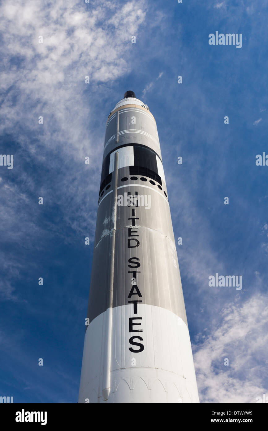 USA, Kansas, Hutchinson, Kansas Cosmosphere and Space Center, Titan II rocket utilisé dans le cadre des missions spatiales Gemini Banque D'Images