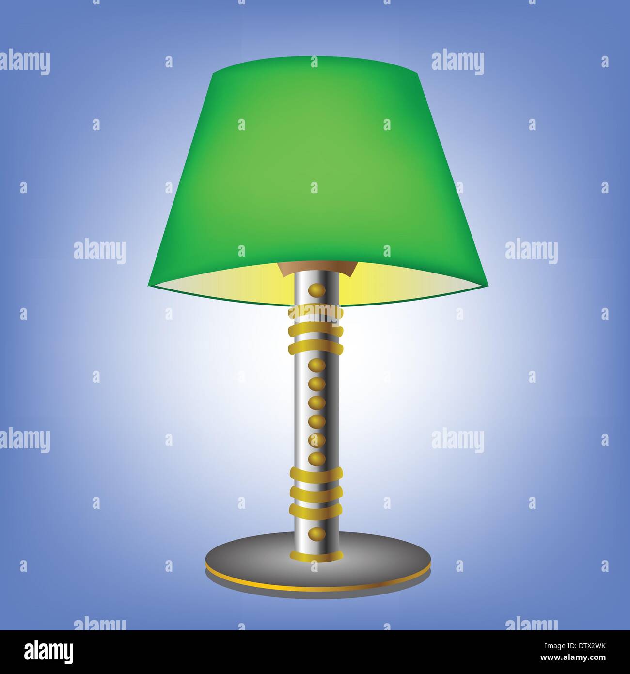 Lampe de table vert décoratif Banque D'Images