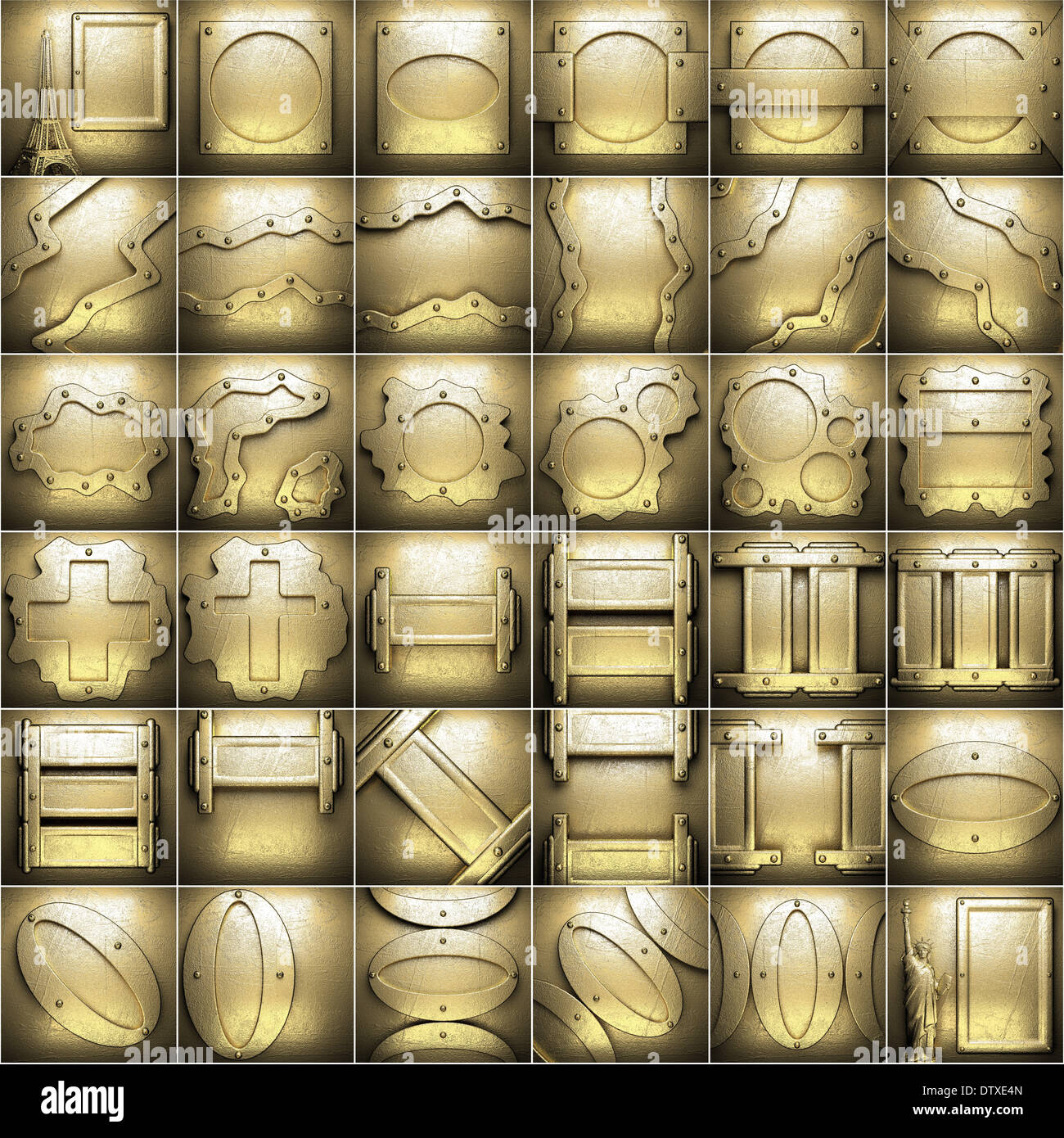 Jeu de fond d'or Banque D'Images