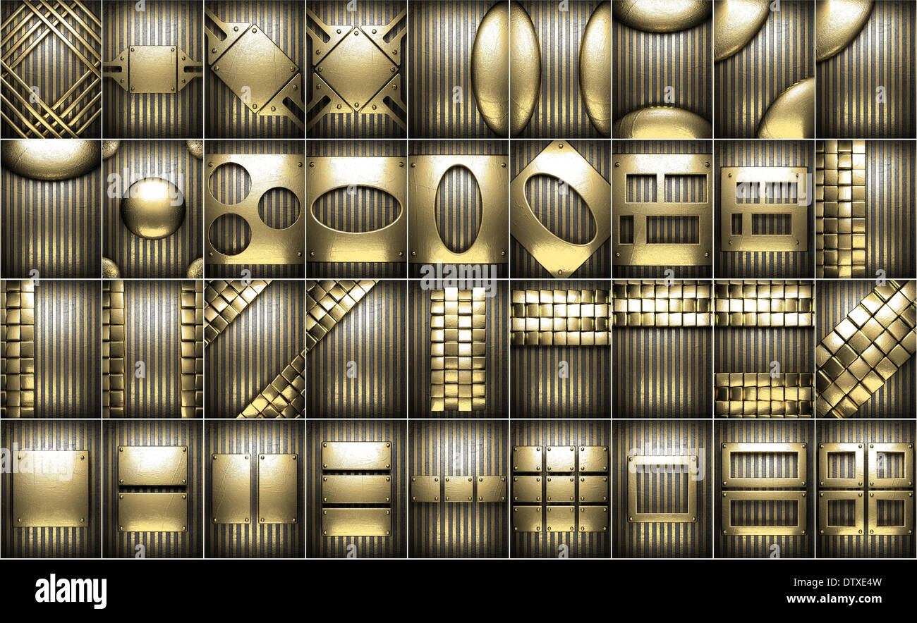 Jeu de fond d'or Banque D'Images