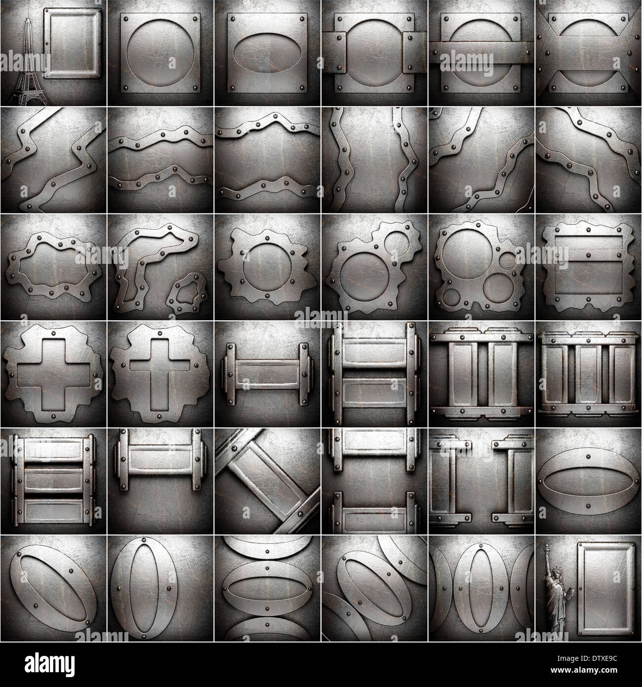 Jeu de fond métal Banque D'Images