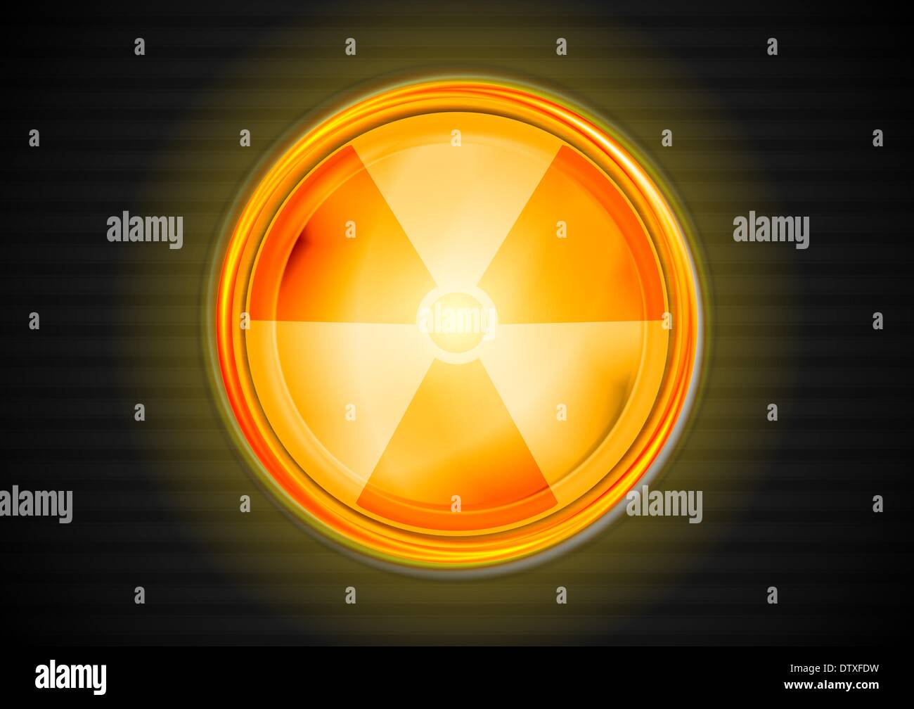 Rayonnement nucléaire symbole brillant Banque D'Images