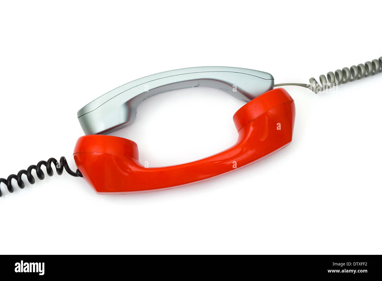 Deux téléphones connectés Banque D'Images