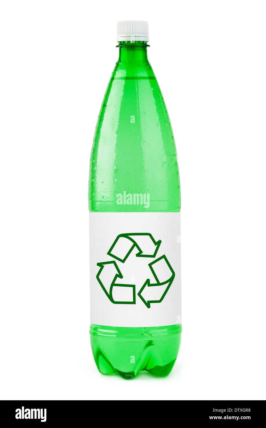 Bouteille d'eau signe de recyclage Banque D'Images