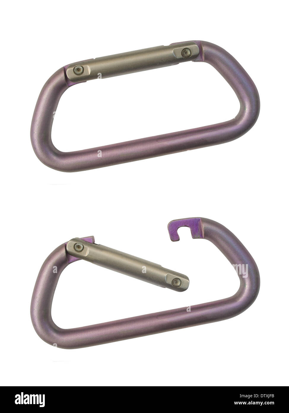 Deux mousquetons alpinist Banque D'Images