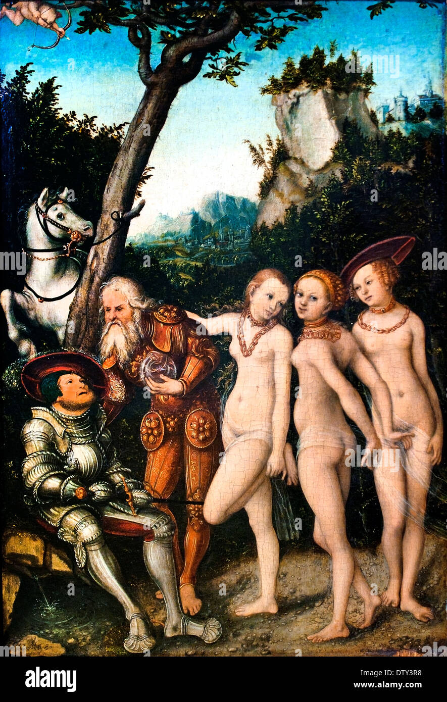 Jugement de Paris 1530 Lucas Cranach l'Ancien 1472 - 1553 Allemand Allemagne Banque D'Images