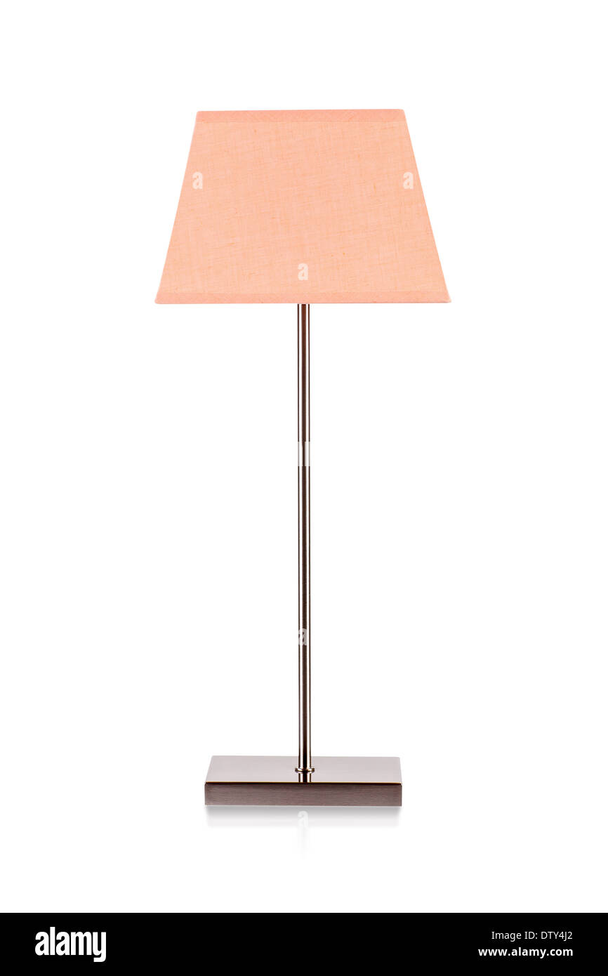 Lampe de table couleur orange isolé sur fond blanc Banque D'Images
