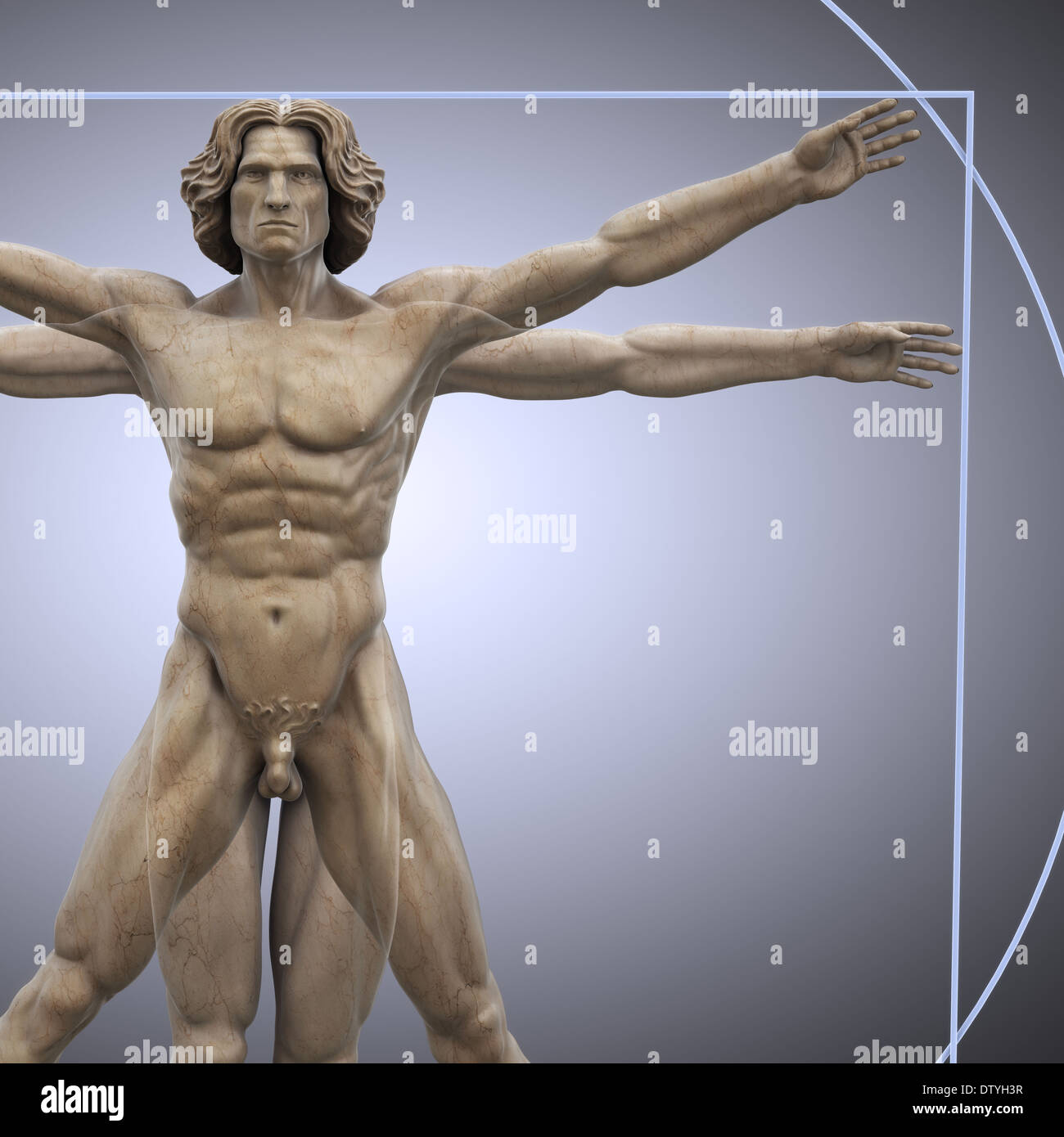 Homme de Vitruve Banque D'Images