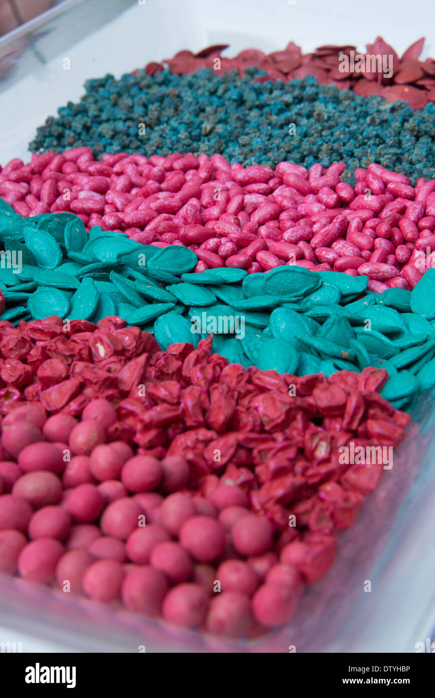 Les graines de couleur. desertech foire agricole. Hatseva. Vallée de l'Arava. Israël. Banque D'Images