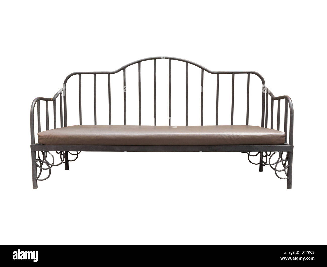 Banquette marron métal isoler sur fond blanc Banque D'Images Banquette marron métal isoler sur fond blanc Banque D'Images