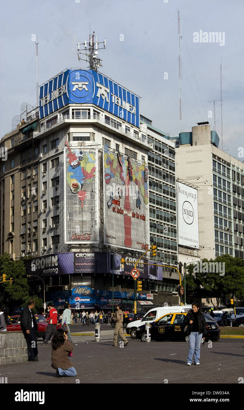 L'avenue du 9 juillet, Buenos Aires, Argentine Banque D'Images