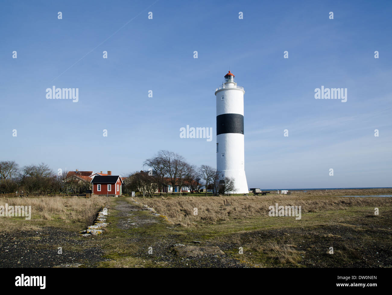 Ottenby suédoise au lighthouse island Oland, une zone internationale d'observation des oiseaux Banque D'Images