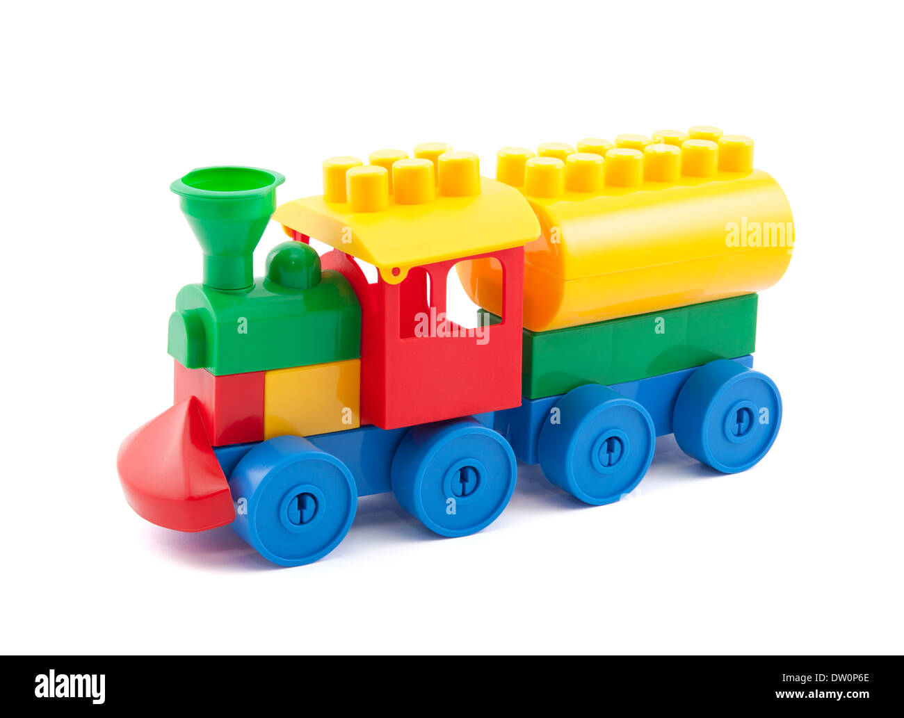 Petit train coloré with clipping path isolated on white Banque D'Images