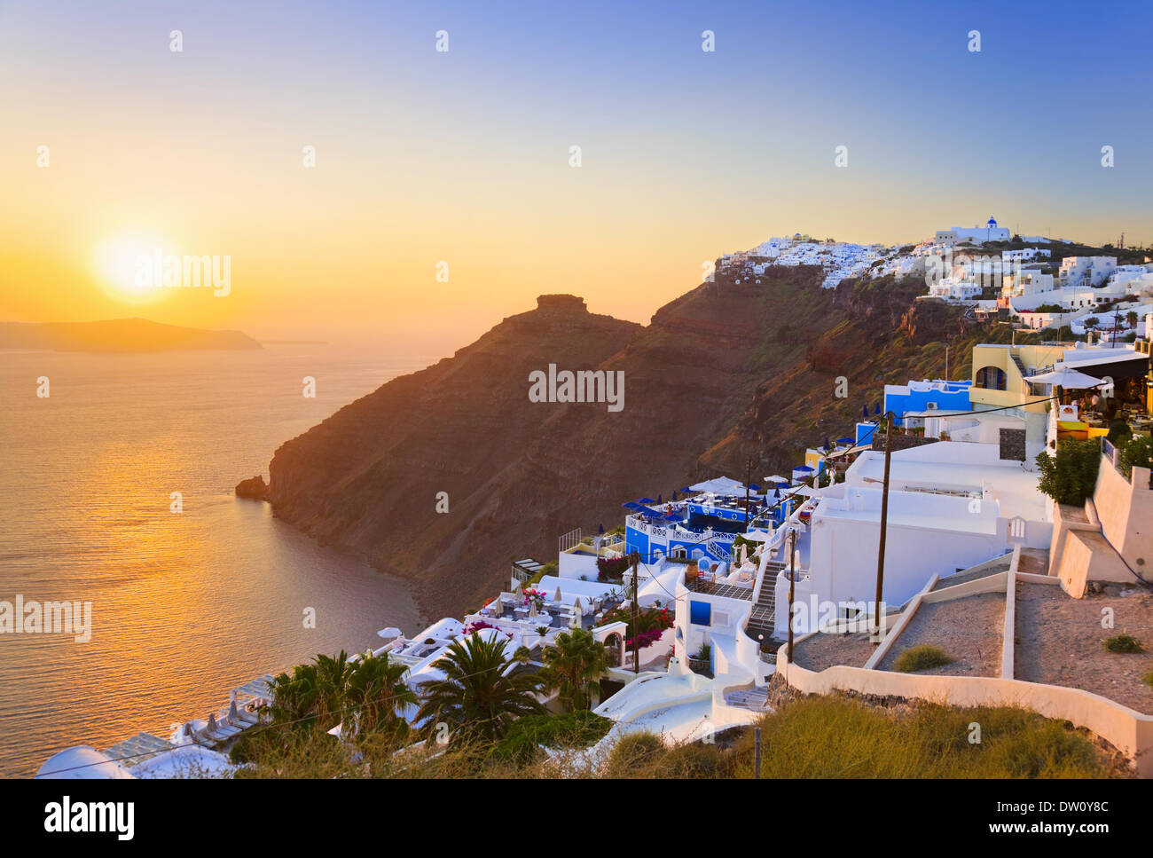 Coucher de soleil de Santorin - Grèce Banque D'Images