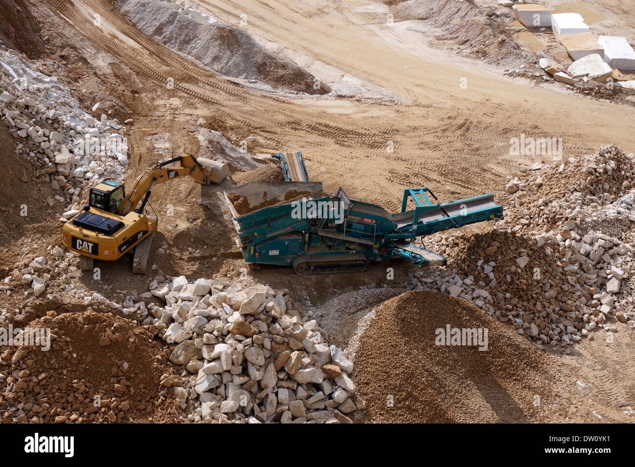 L'exploitation de carrières de marbre de Carrare,,toscane Banque D'Images