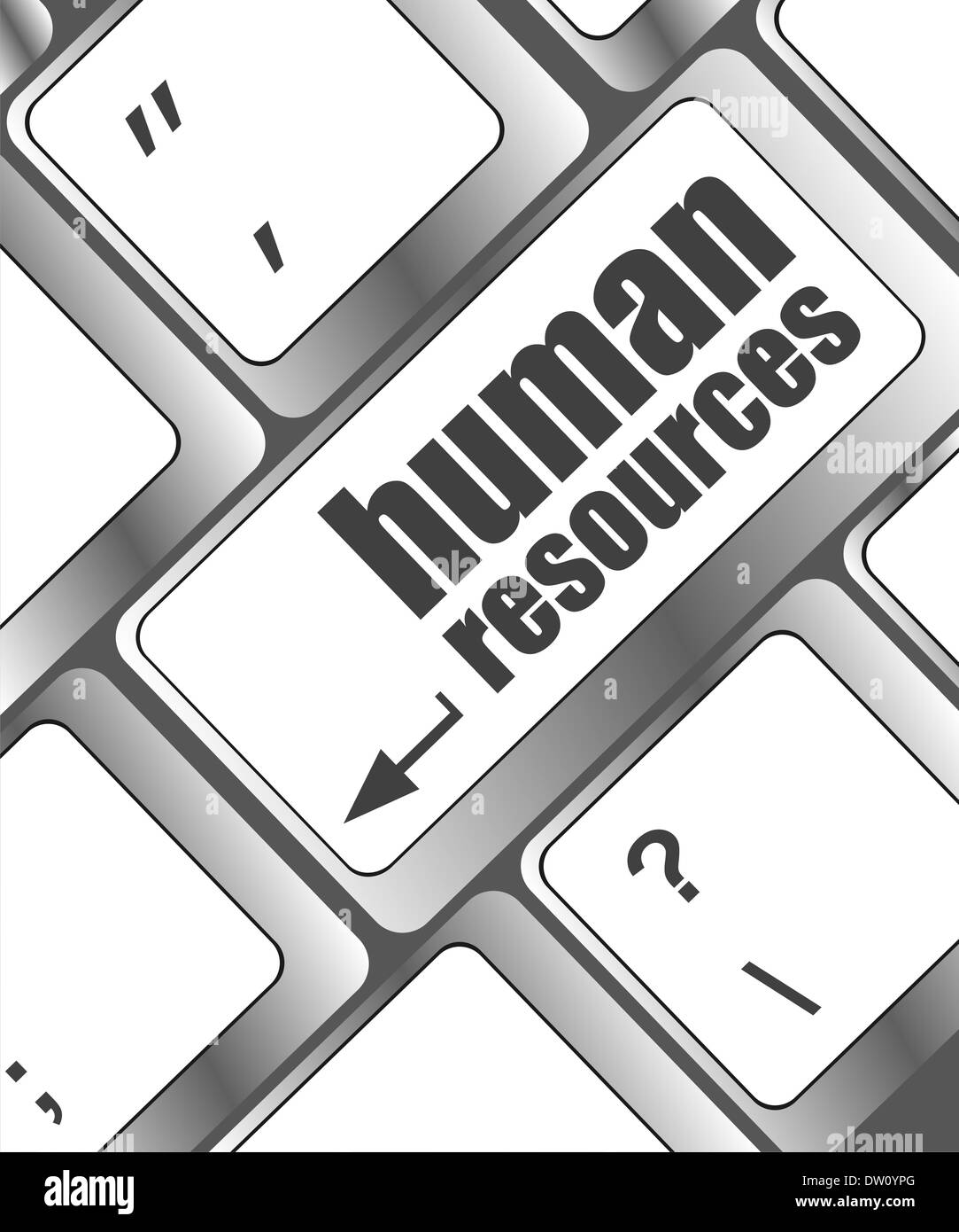 Ressources humaines texte sur clavier d'ordinateur portable Banque D'Images