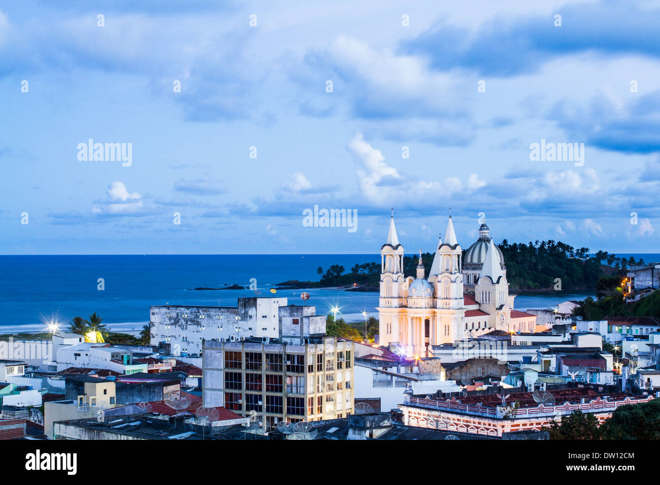 Vue de la ville d'Ilheus à partir de la Conquista quartier. Ilheus, Bahia, Brésil. Banque D'Images