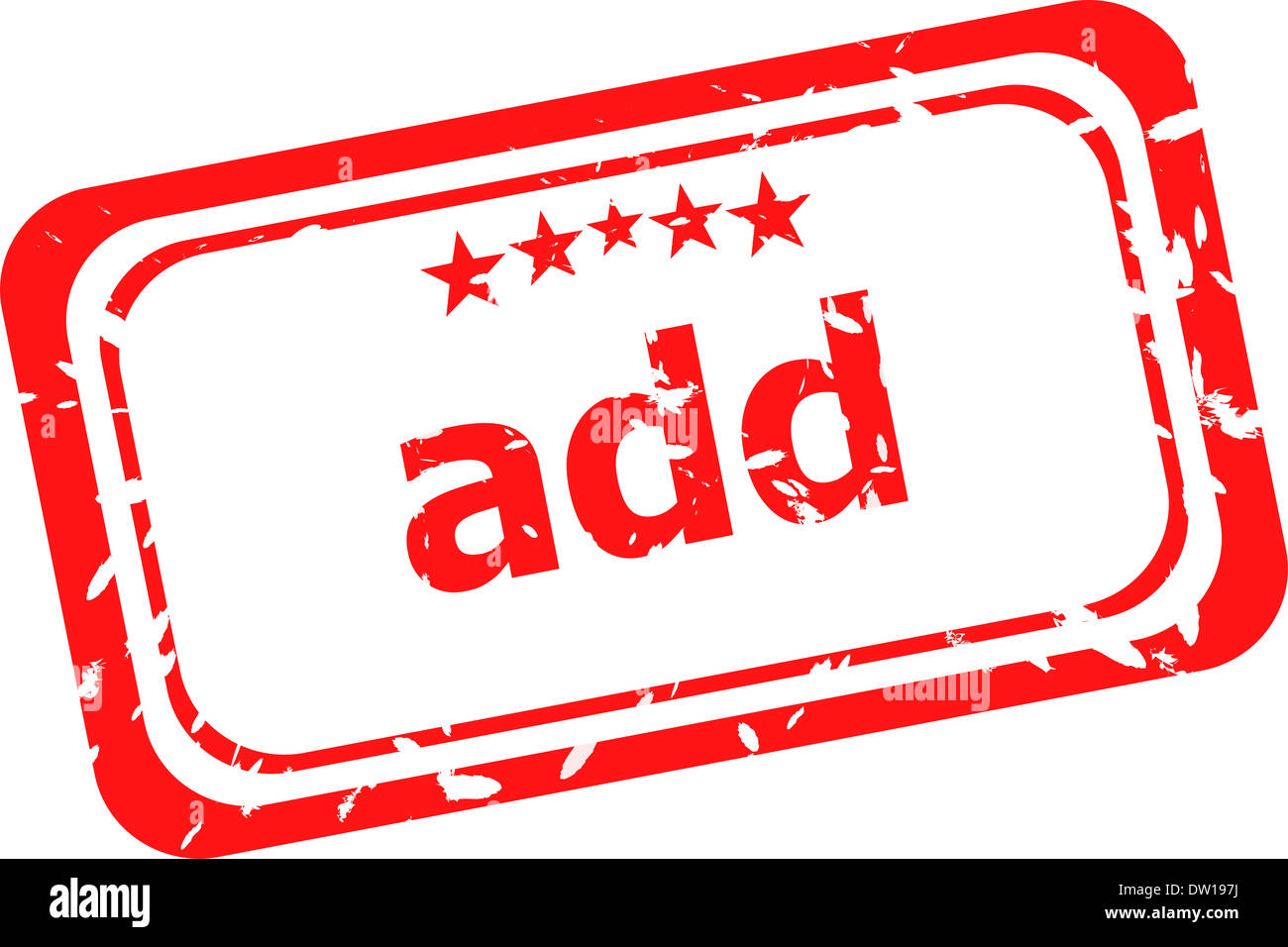 Timbres en caoutchouc rouge avec Ajouter mot Banque D'Images