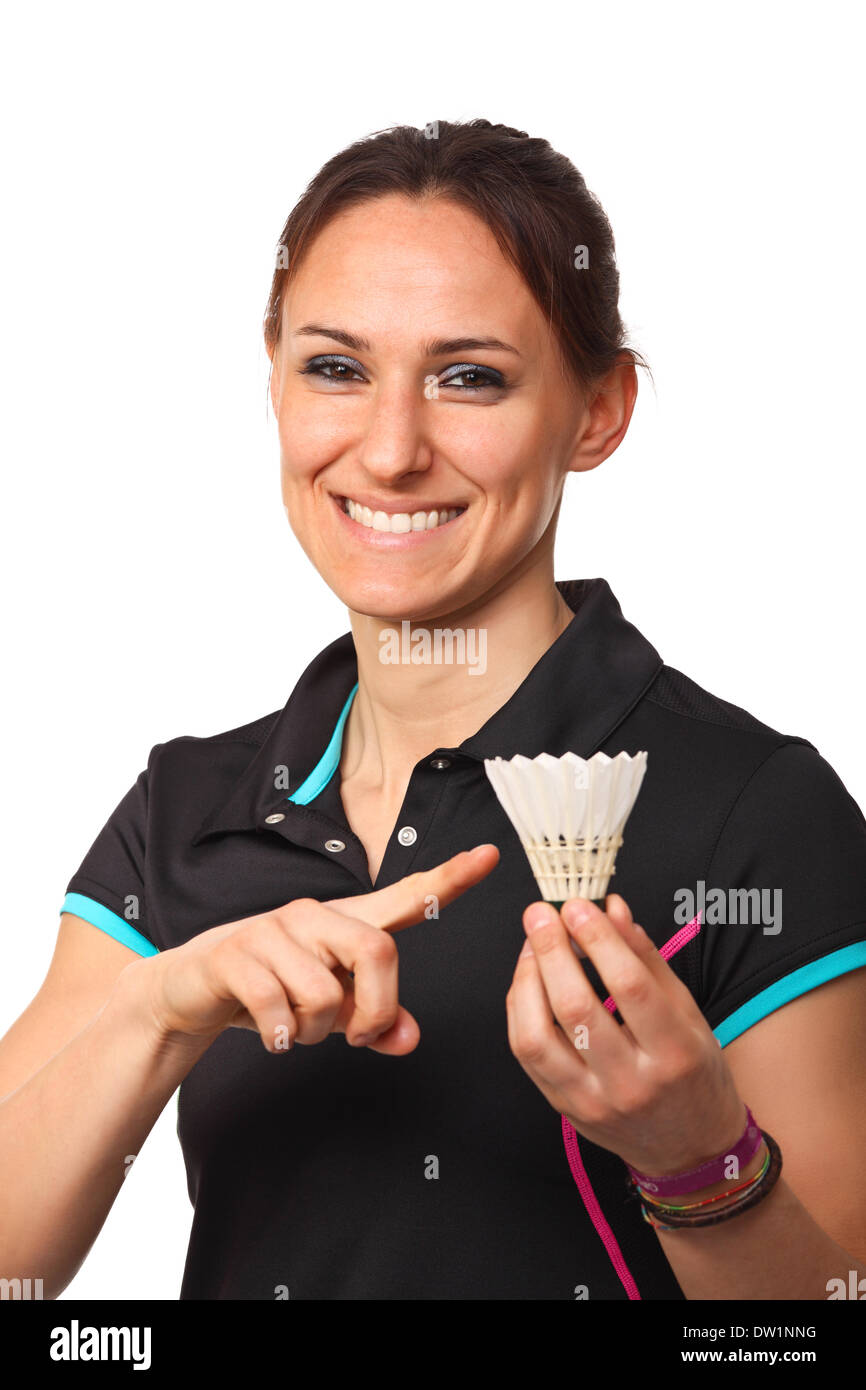Portrait de joueur de badminton Banque D'Images
