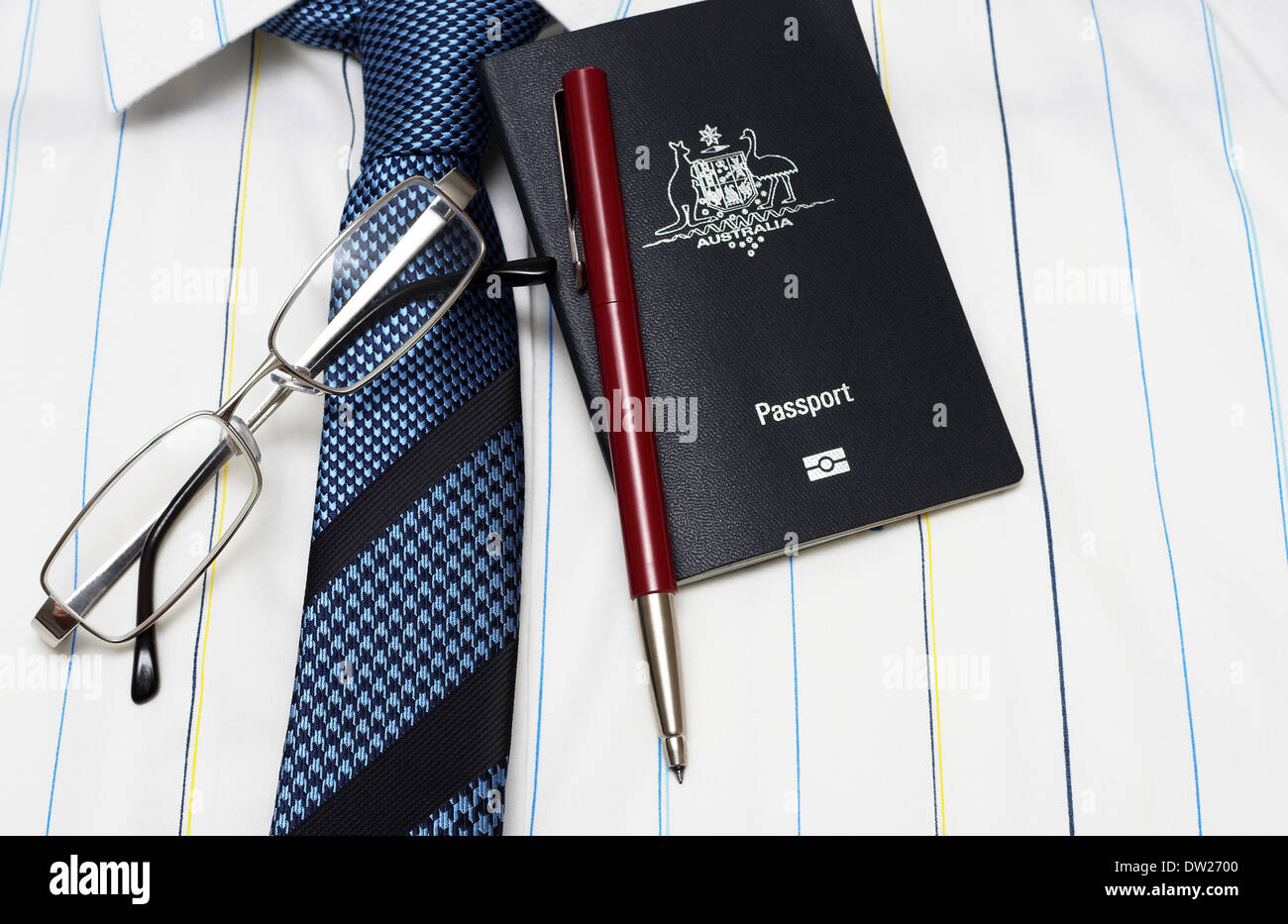 Articles de voyage d'affaires et de passeport Banque D'Images