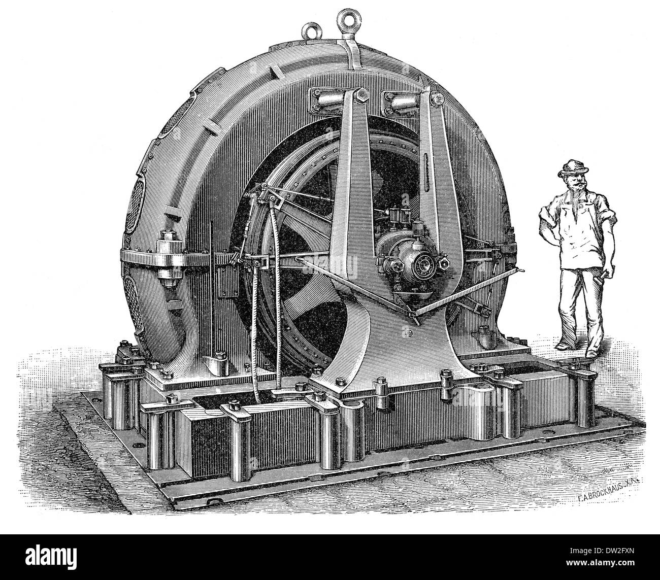 Illustration historique 1894 historique, générateurs, historische Dynamomaschinen, 1894 Banque D'Images