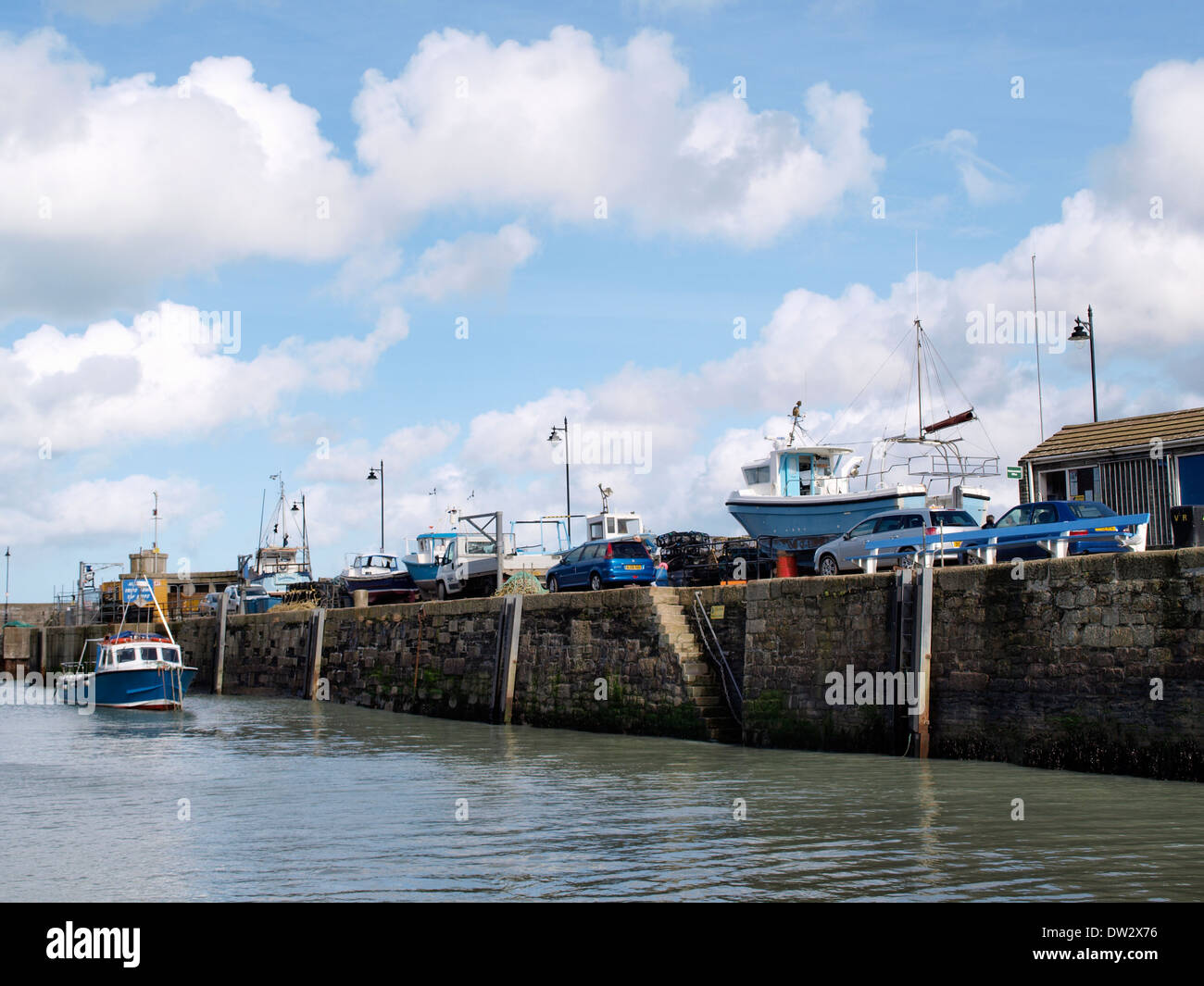 À l'intérieur du port de Newquay, Cornwall, UK Banque D'Images